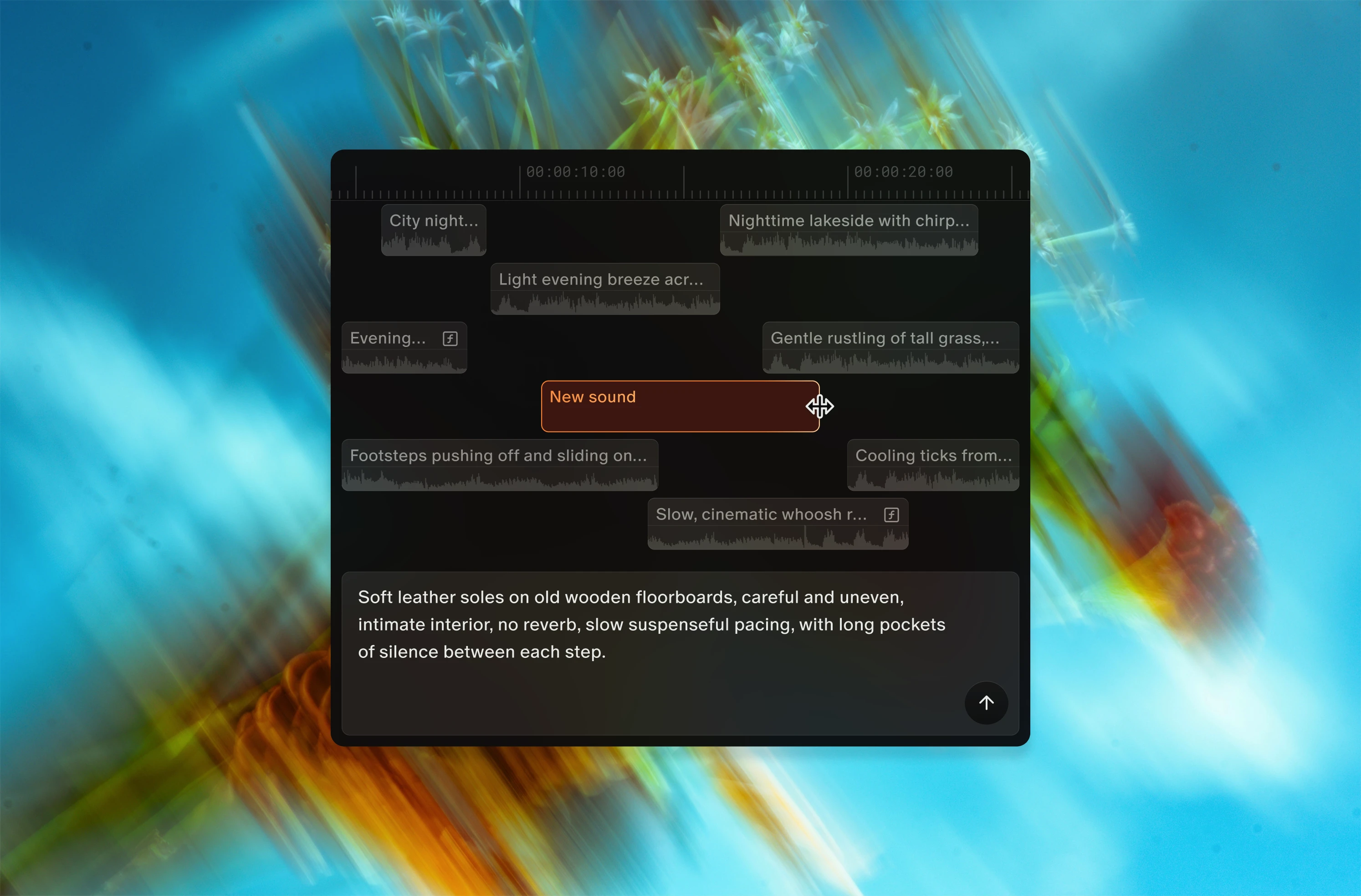 Noctal editor with Magic Brush selecting a sound on the timeline